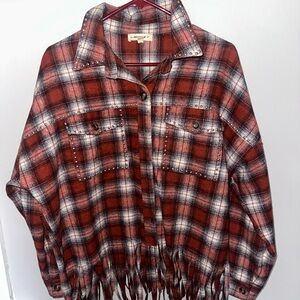 Plaid Fringe Women's Jacket